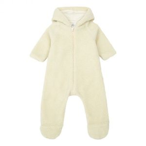 Petit Bateau “Pilote en Sherpa à Capuche Ecru” - Sherpa Bunting for Baby - 3 mo.